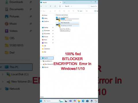 how to remove Bitlocker Encryption drive Error windows 11/10 |#youtubeshorts #virulshorts
