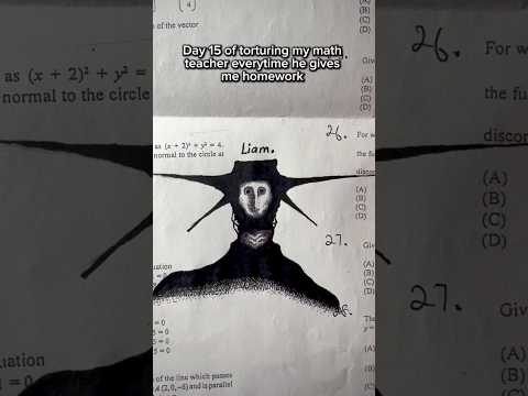 day 15 of torturing my math teacher everytime he gives me homework #art #horror #drawing #shorts