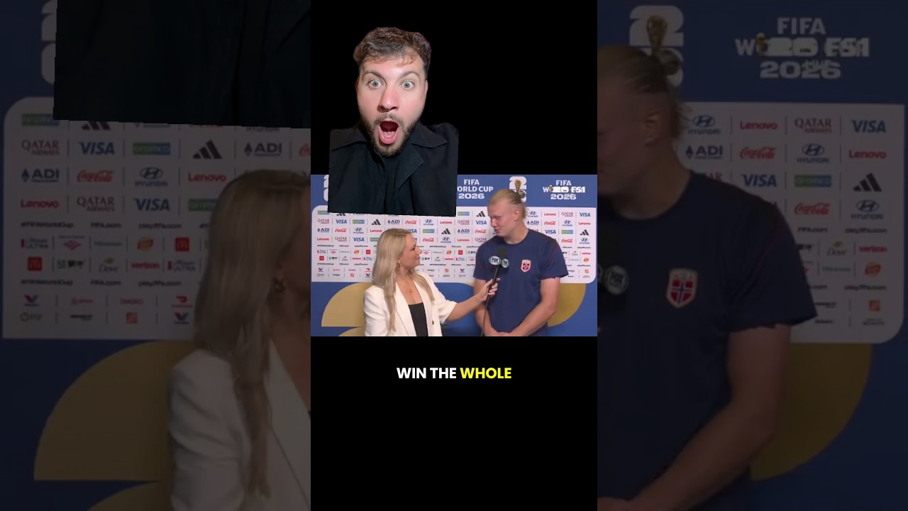 HAALAND WITH THE BEST POST MATCH INTERVIEW! 🤯 #football #worldcup #soccer #haaland #mbappe #shorts