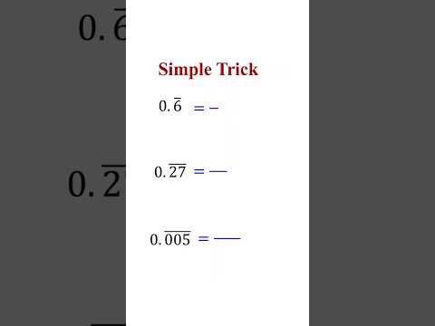 Pure Repeating Decimal to Fractions - How to Convert