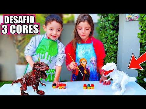 COLORINDO COM 3 CORES OS DINOSSAUROS COM MINHA IRMÃZINHA - Breno Start