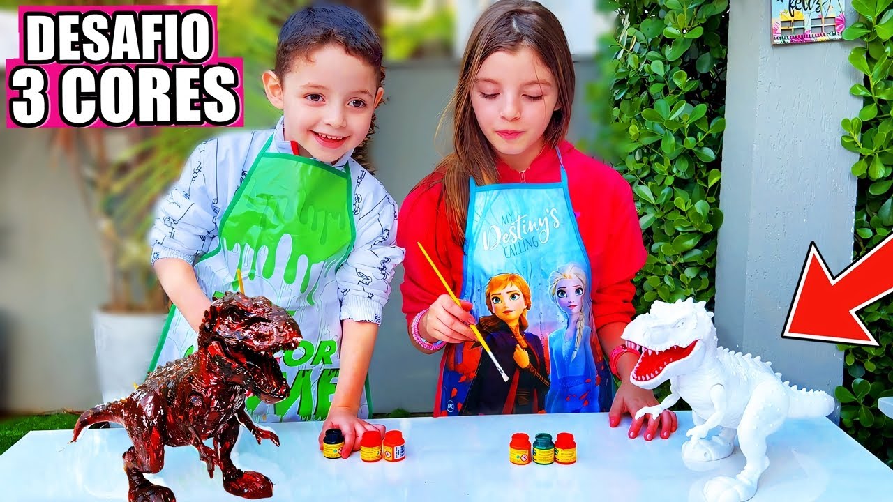 Divertido Colorindo Dinossauros com Minha Irmã! 🦕