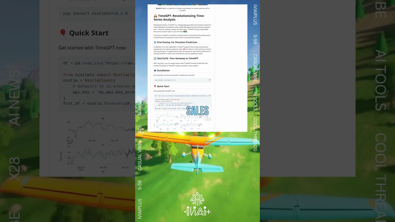 IVIAI+ Tools #015: TimeGPT Transforms Time-Series Analysis 📊