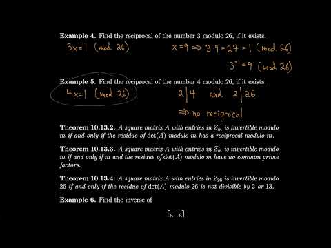 Linear Algebra 10.13 Cryptography