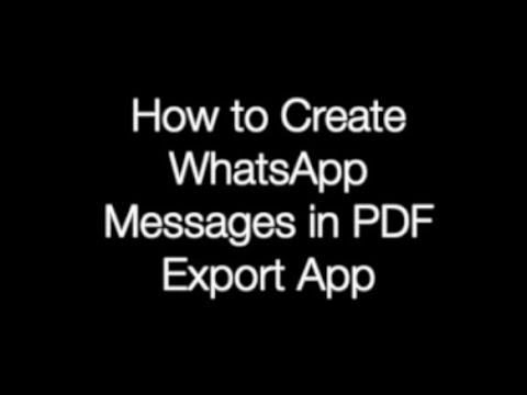 How to create PDF from WhatsApp messages in PDF Export App - Total Offline PDF? in iPhone & iPads
