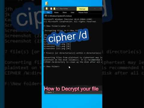 || How to Encrypt and Decrypt file with CMD || #cmd #pc #tricks