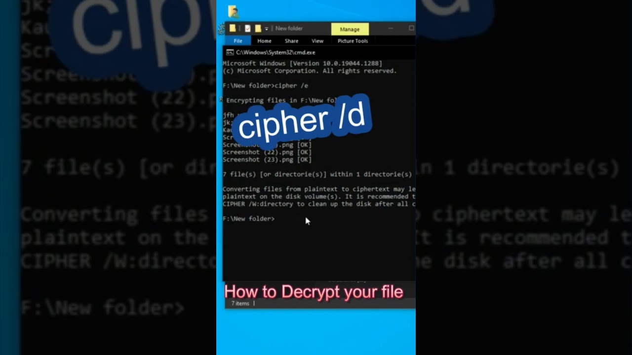Master File Encryption & Decryption Using CMD 🖥️