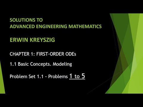 KREYSZIG #1 | Advanced Engineering Mathematics - Kreyszig | Problem Set 1.1 | Problems 1 - 5