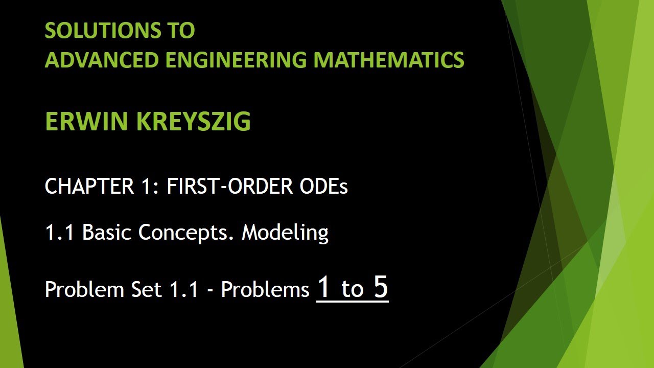 KREYSZIG #1 | Master Advanced Engineering Mathematics – Problems 1-5 (Set 1.1) 📘