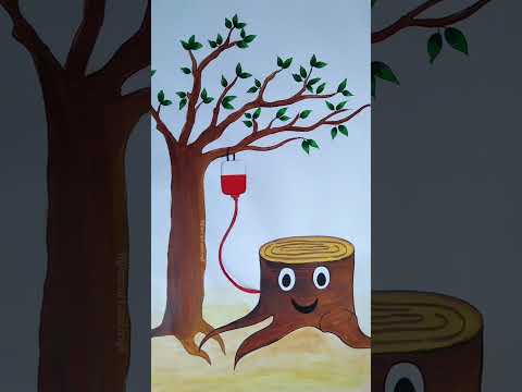 Save tree save world🥹🌳 #rifanaartandcraft #youtubeshorts #shortvideo #rifanaart #savetreessavelife