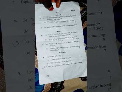 Network security and cryptography question papper, Mdu NSC question papper, MDU question papper