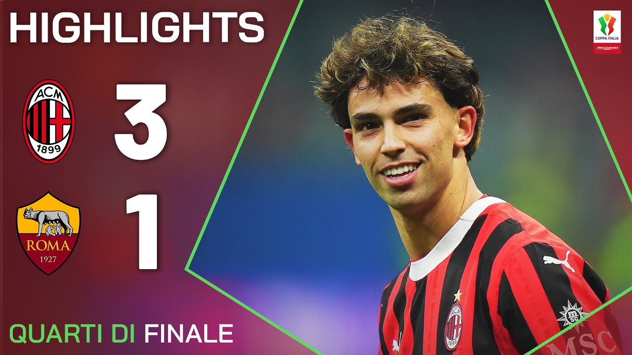 Milan-Roma 3-1: Highlights & Key Moments | Coppa Italia Quarters 2024/25 ⚽