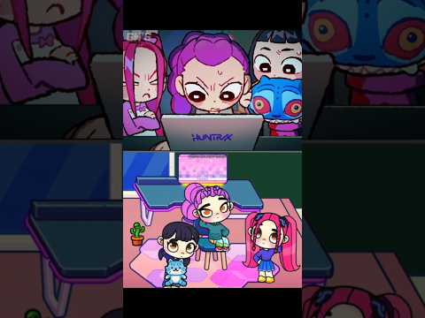 Huntrix got Jumpscared -kdemon hunters animation in avatar world #short #avatarworld #huntrix