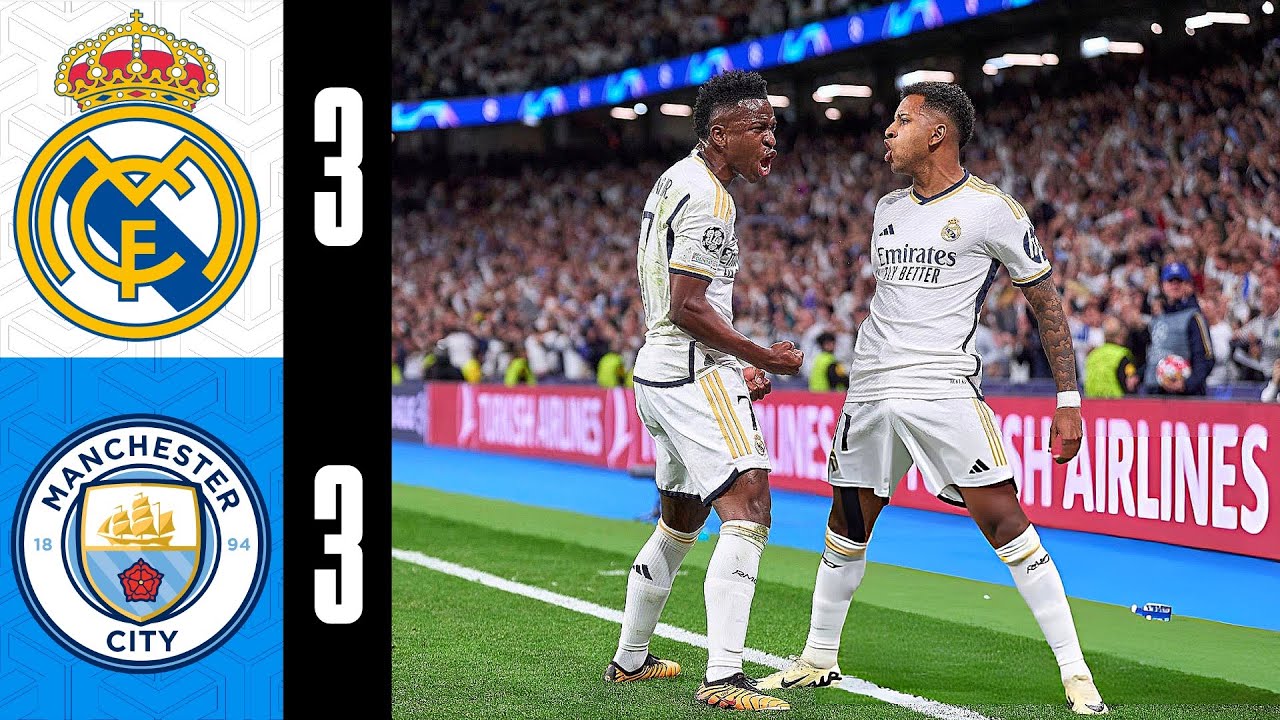 Real Madrid 3-3 Man City Highlights 2023/24 ⚽