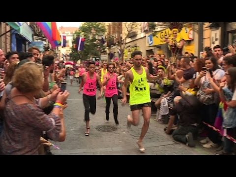 WorldPride à Madrid: traditionnelle course en talons