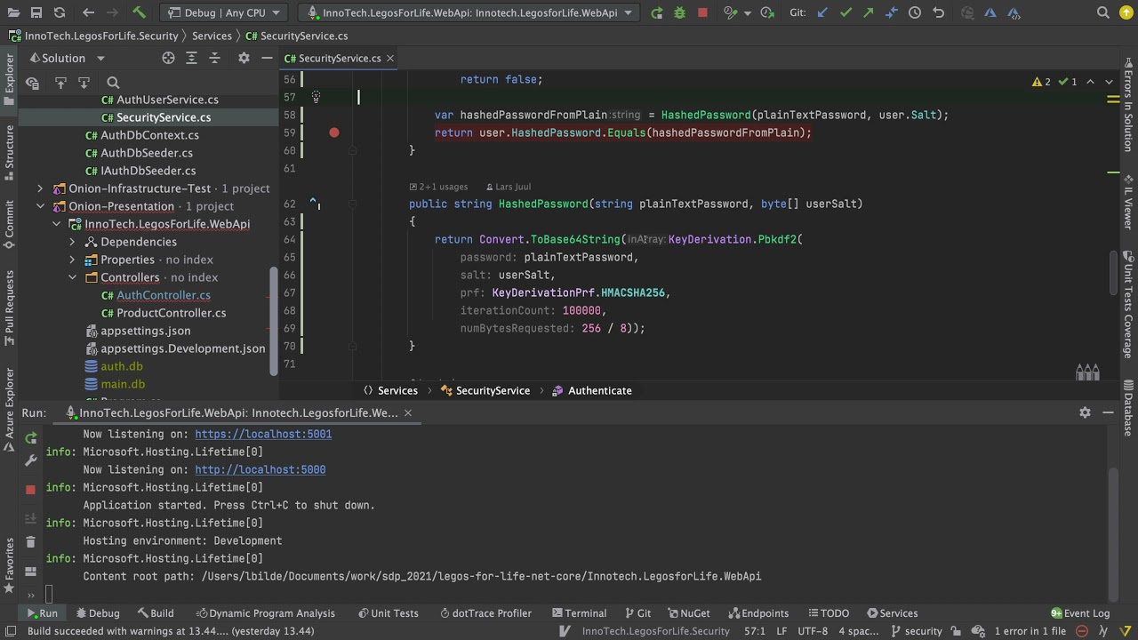 Distributed Programming Fullstack 2021 | S3P39 | Security | Implementing AuthUser Route in Web API