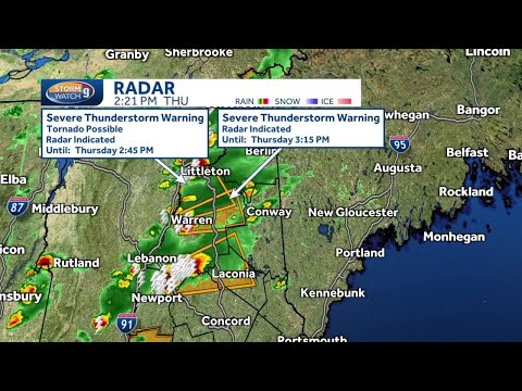 Video: Severe thunderstorm warnings issued in NH