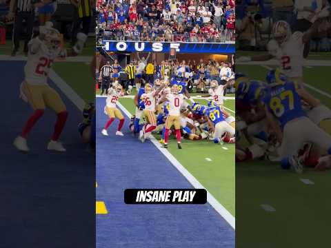This was the craziest play of the game where #49ers Alfred Collins knocked the ball out