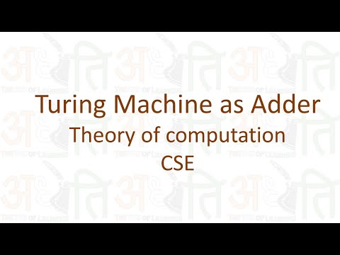 TOC | Topic 25 |Turing Machine as Adder | CSE