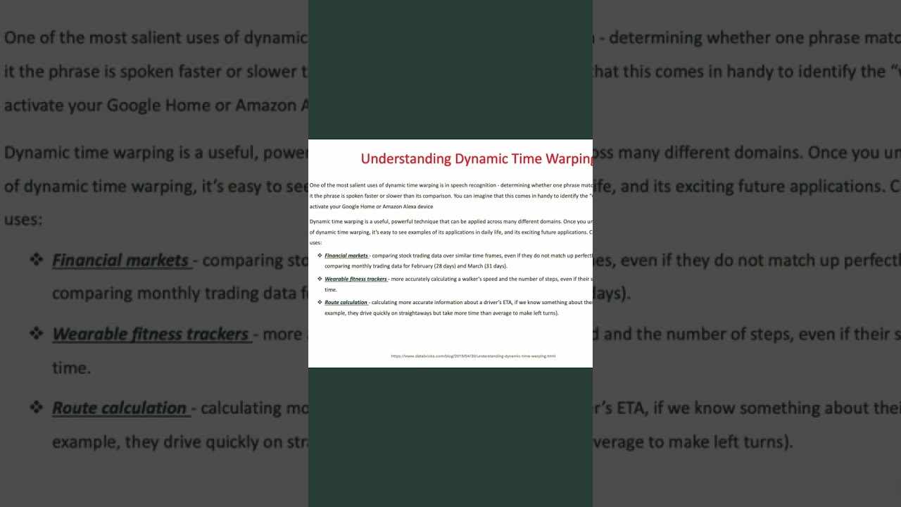 Understanding Dynamic Time Warping in Time Series