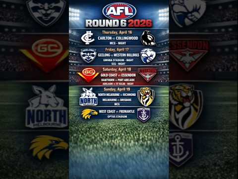 AFL Round 6 2026: Full Fixtures & Big Matchups 🏉