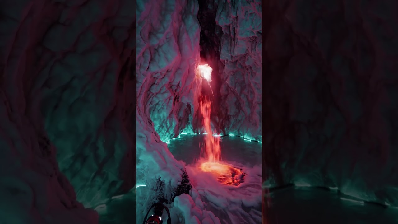 Iceland’s Hidden Ice Cave: Lava Meets Blue ❄️🌋