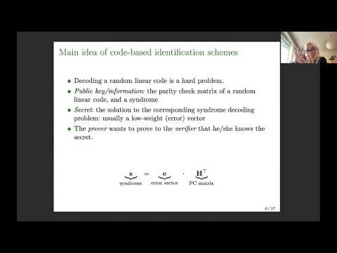 Code-based Cryptography with Restricted Errors | Cybersecurity Seminars