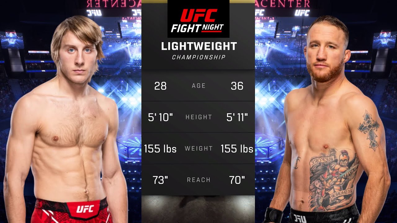 Paddy Pimblett vs Justin Gaethje - UFC 5 Fight Night