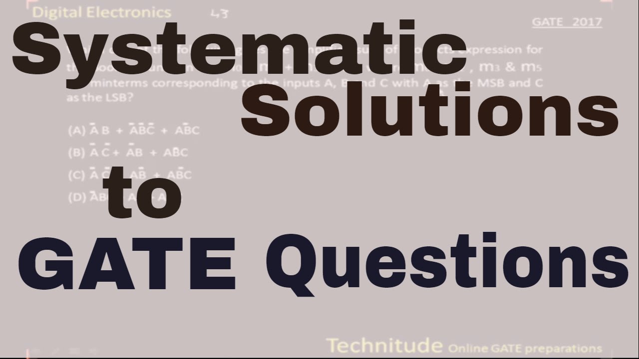GATE 2017 Digital Electronics Questions Explained 📝