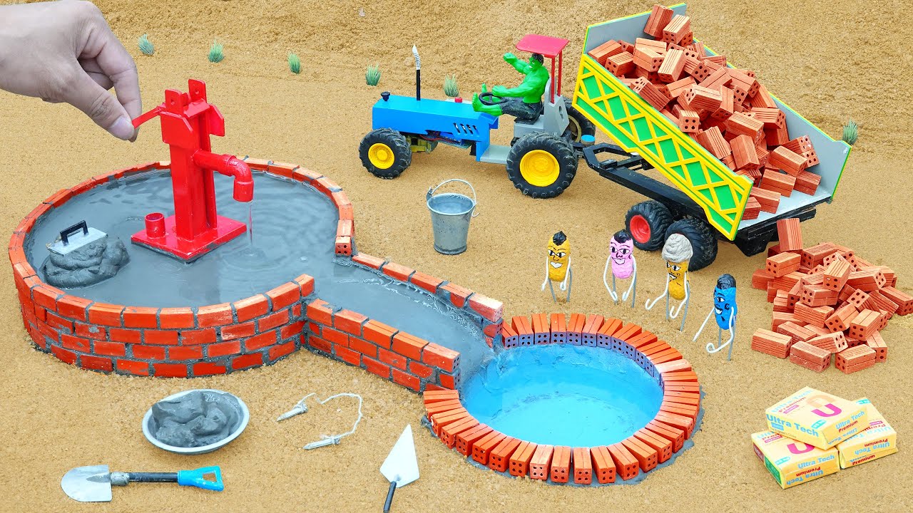 DIY Mini Water Well with Bricks & Cement 🧱