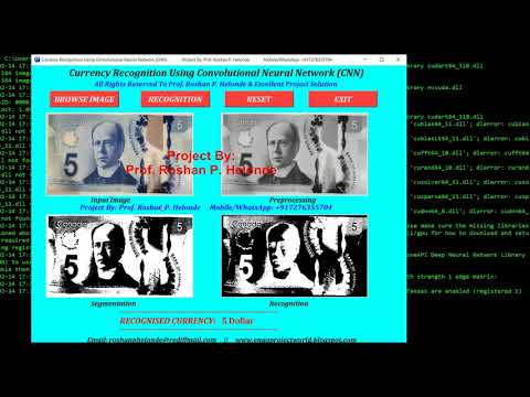 Canadian Currency Recognition Using CNN Convolutional Neural Network | Python Project Source Code