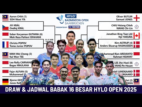 DRAW & JADWAL BABAK 16 BESAR HYLO OPEN 2025. GANDA PUTRA INDONESIA 🇮🇩 MENDOMINASI #hyloopen2025