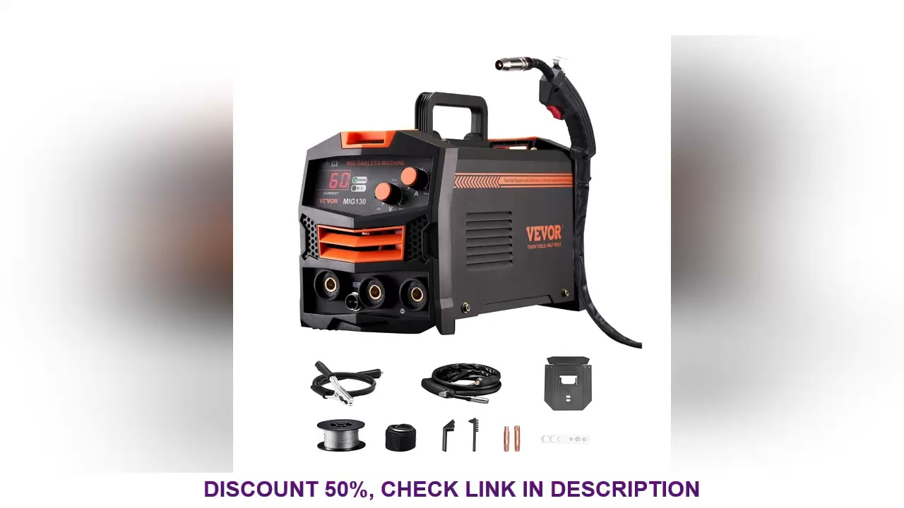 Portable SucceBuy 130Amp MIG Welder – Gasless Flux Core & Digital Display for Easy Welding