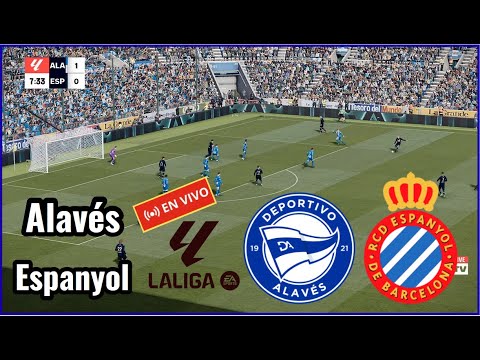 partido Alavés vs Espanyol en vivo la Liga partido de hoy Simulación fútbol Gameplay PC