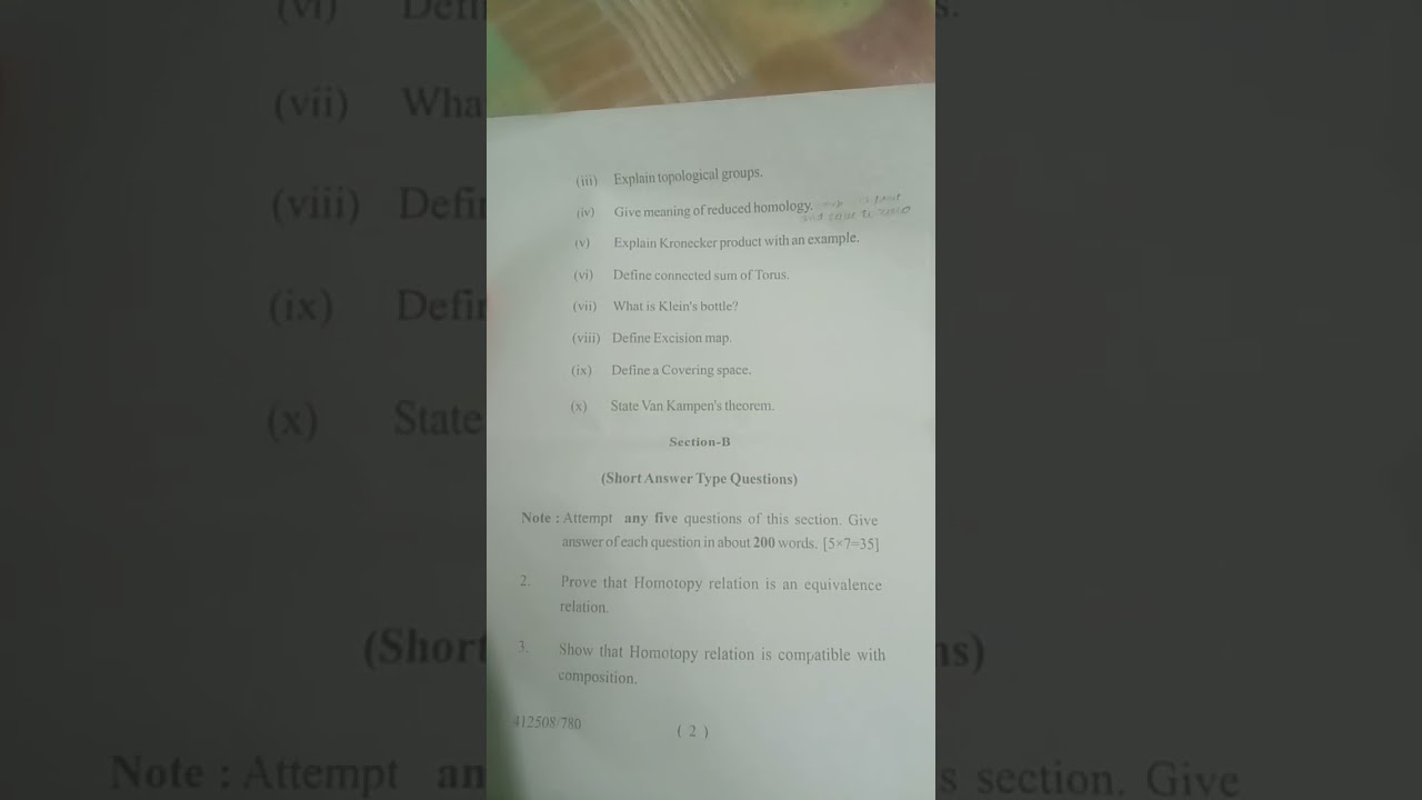 M.A/M.Sc Mathematics 2023-24: Mastering Algebraic Topology 📚