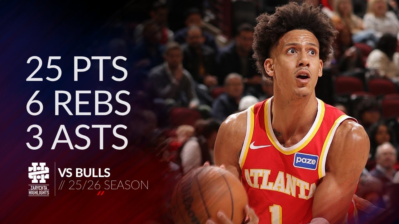 Jalen Johnson Shines with 25 Points & 6 Rebounds vs Bulls 🏀 | 2025/26 Season Highlights