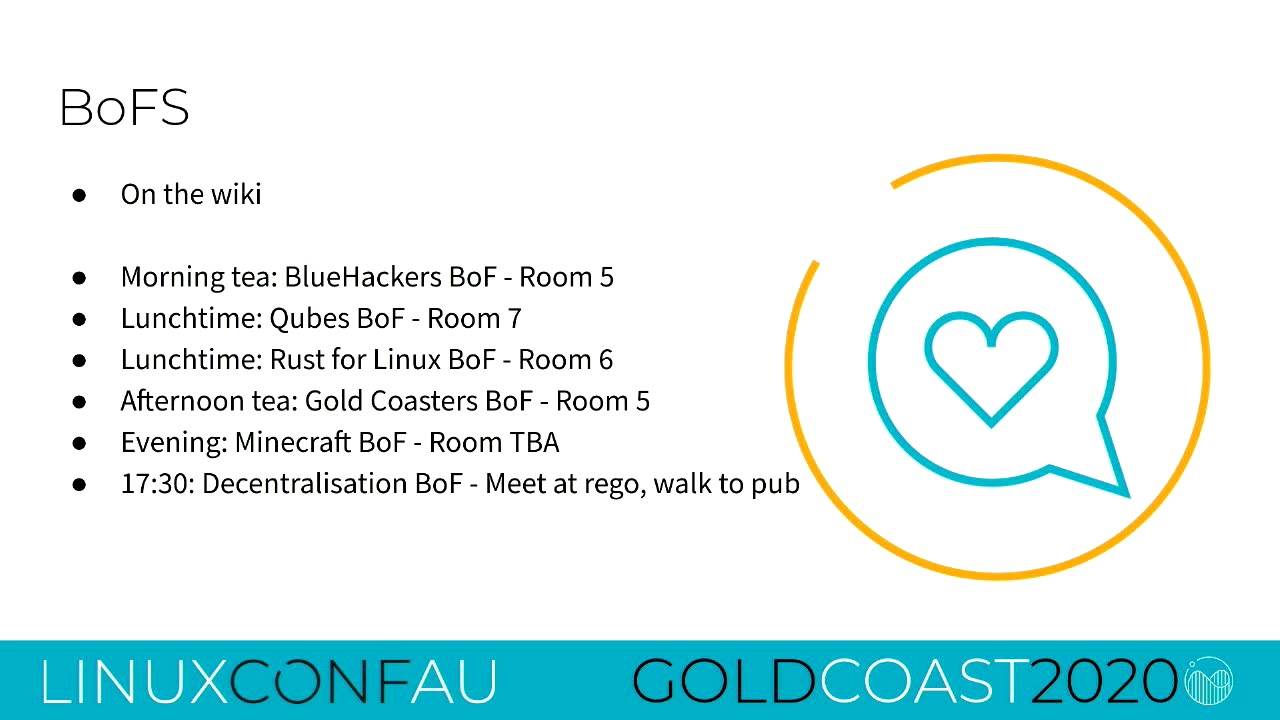 Thursday Welcome at Linux.conf.au 2020 🎉