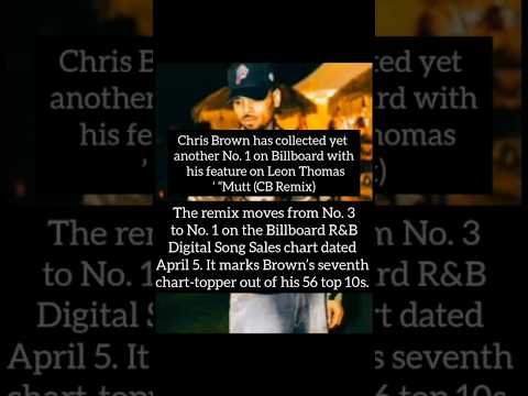 Chris Brown Earns Seventh No. 1 on Billboard’s R&B Digital Song Sales Chart#chrisbrown#rnb