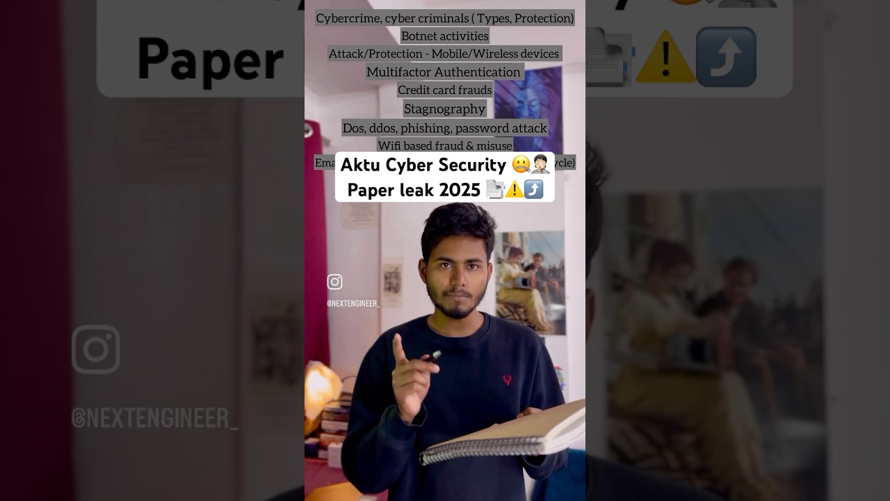 AKTU Cyber Security One Shot 2025 | Essential Questions & PYQs for B.Tech Students π