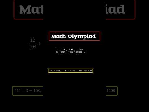 Math Olympiad question Solved #maths