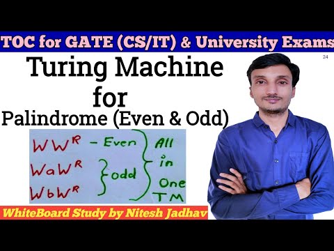 Turing Machine for Palindrome | Turing Machine for Even and Odd length Palindrome