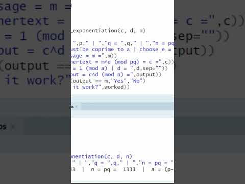 Link To RSA Public Key Code In Description #rstats #coding #encryption #maths