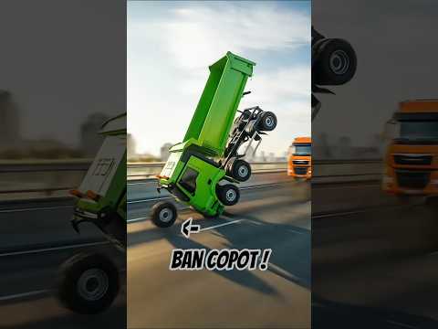 Truk Oleng Mobil Dump Truck Aksi Jumping Sempurna !! #shorts #trukoleng #mobiltruk