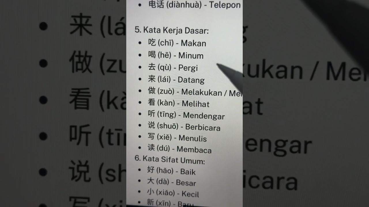 Kata Kerja Dasar Mandarin untuk Pemula 🀄️