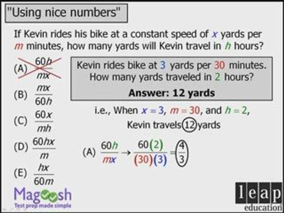 GMAT Math Tip #8 - Nice Number Method