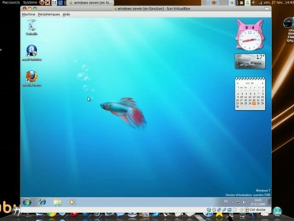 ubuntu 9.10 virtualbox avec seven
