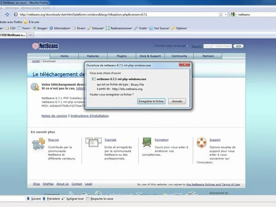 installation de netbeans