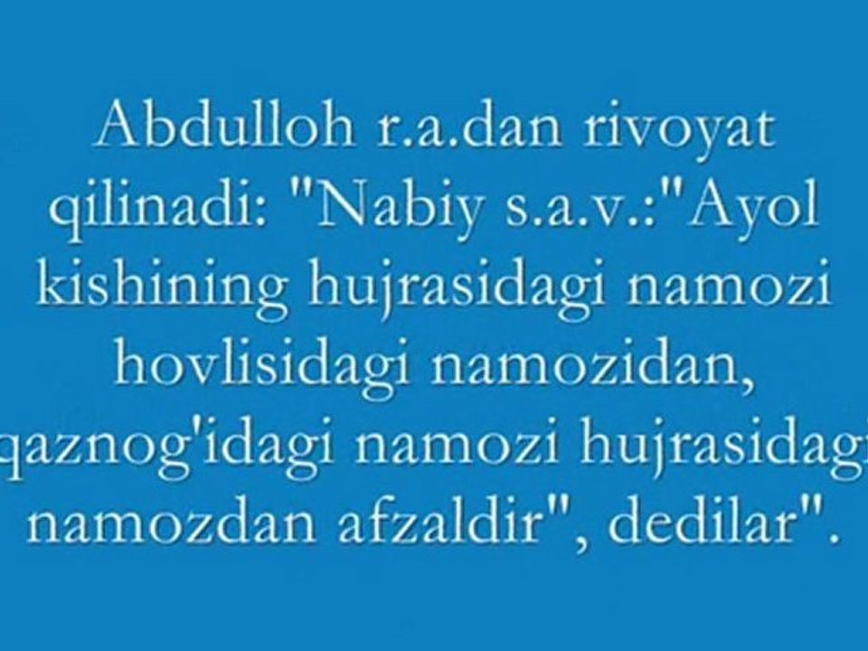 Ayollar namozi qanday farqlanadi? o'zbek