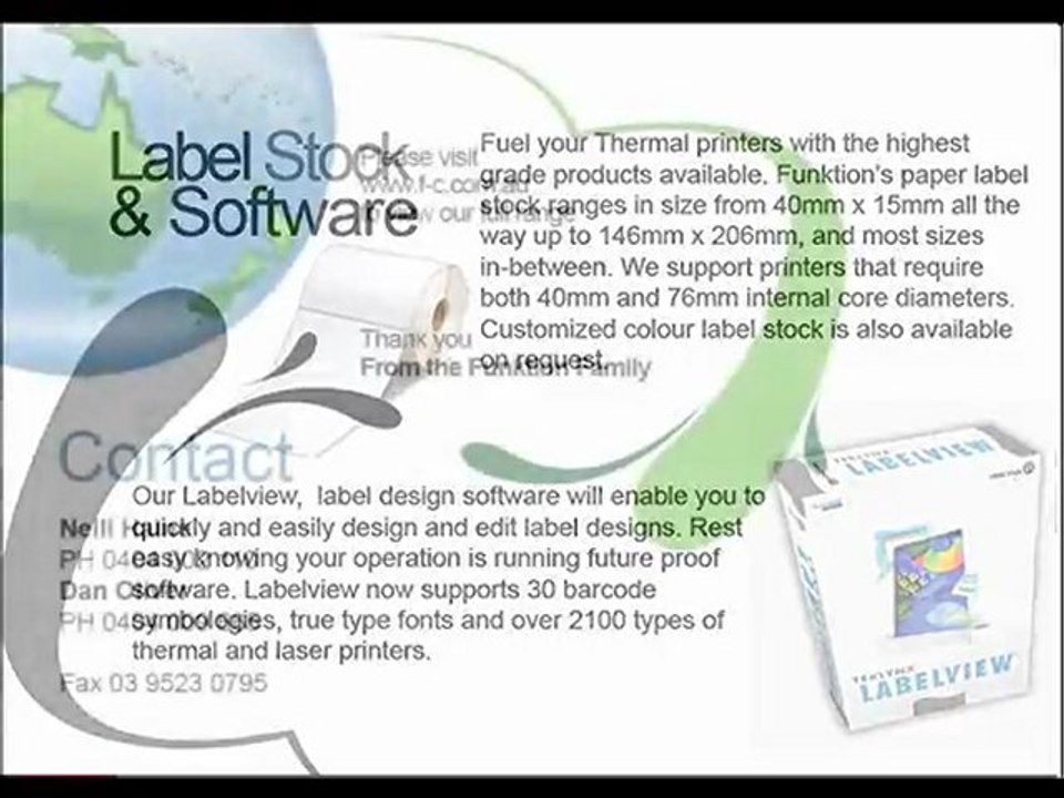 Funktion Catalouge - Thermal Ribbon - Printheads - Software