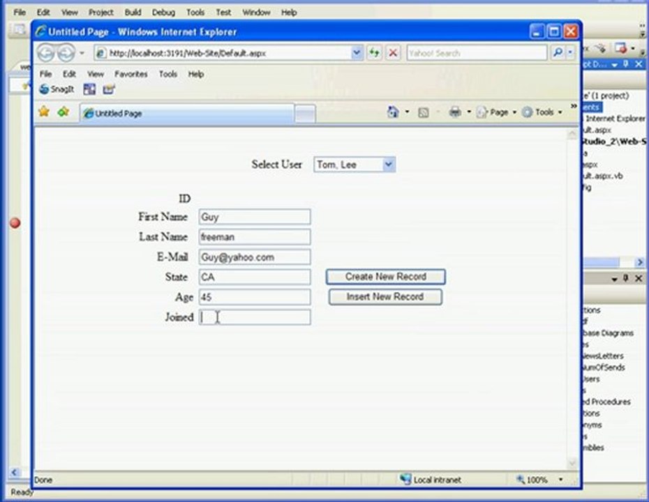 Visual Basic visual studio DataBase Tutorial